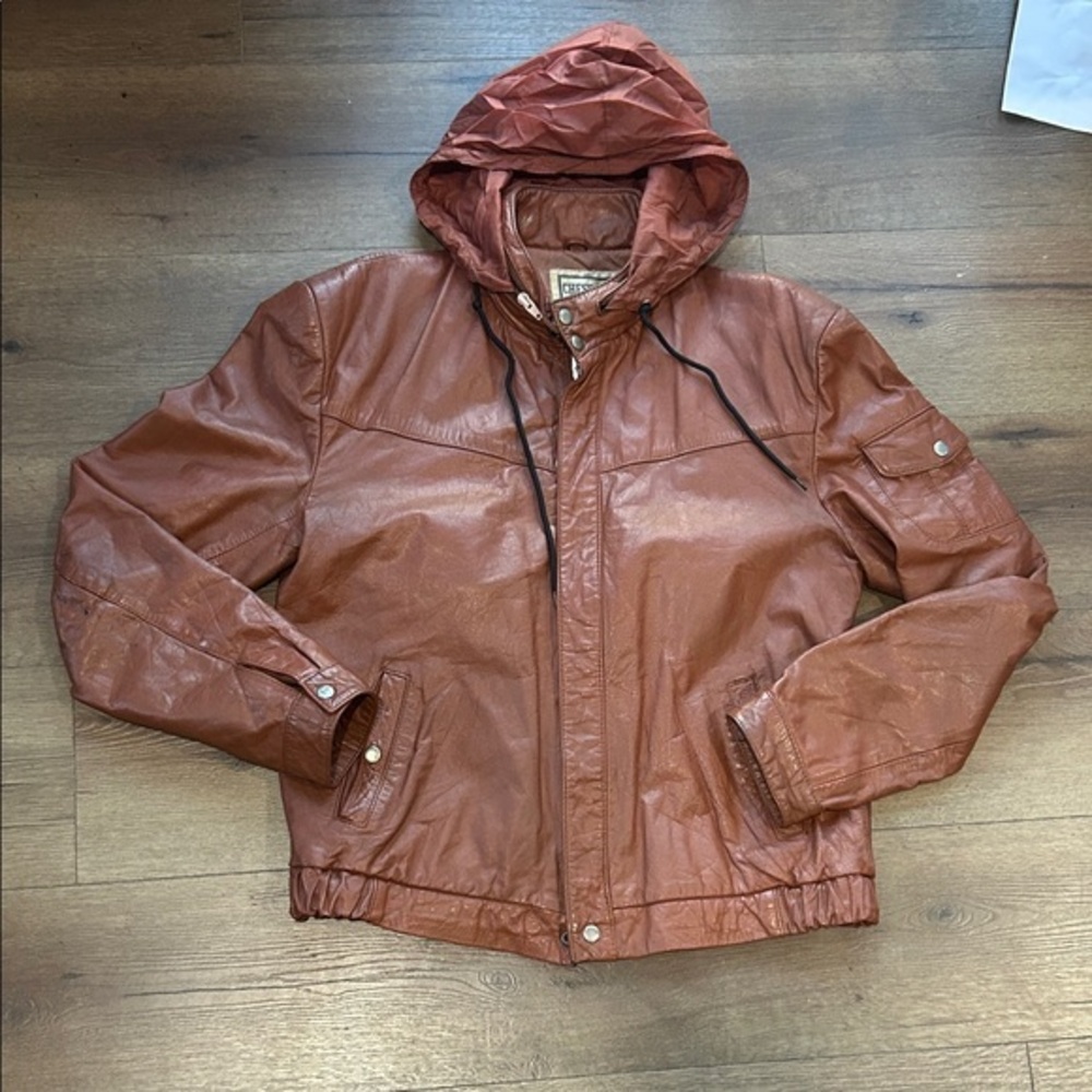 Chess King Vintage leather Men's Brown Jacket ! Size 44